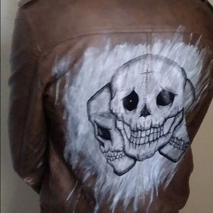 Brown Zara skull hooded jacket